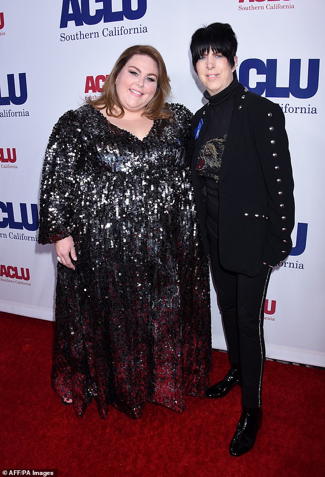 They worked together: Chrissy Metz and Warren at the ACLU SoCal's 2019 Bill Of Rights Dinner held at the Beverly Wilshire Hotel in 2019 in Beverly Hills