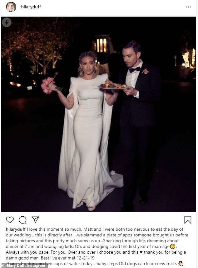 Marriage: Hilary and Matthew celebrated their one-year wedding anniversary in December after marrying in an intimate backyard ceremony in 2019.