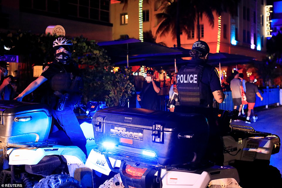 Despite the road closures, party goers still took to the streets and many ignored Miami Beach police officers who tried to get them to leave