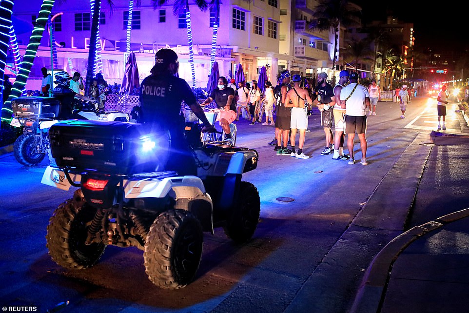 Worries about renewed Covid-19 outbreaks prompted Miami officials to enact a nighttime curfew following an infusion of rowdy 'spring breakers' that have frustrated locals