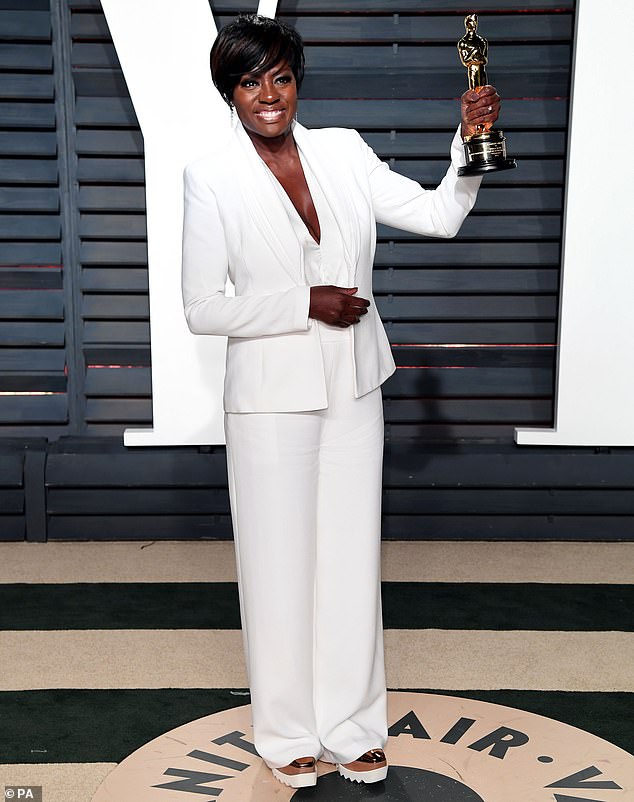 Taking the lead: Viola Davis has officially become the most celebrated African-American actress in the history of the Academy Awards after being nominated for her role in Ma Rainey's Black Bottom; she is pictured in 2017