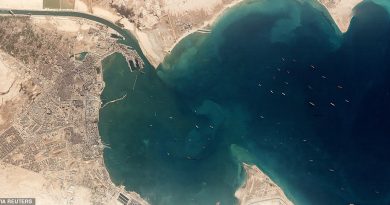 Suez Canal: Satellite image reveals extent of traffic jam behind stuck ship