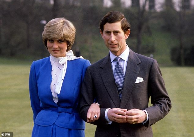 Diana and Prince Charles, after announcing their engagement at Buckingham Palace in 1981