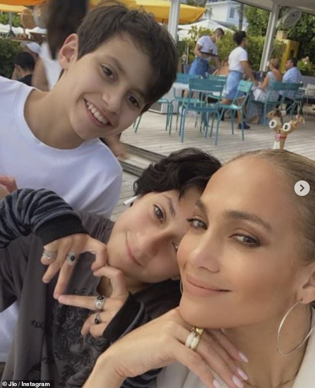 Mom duty: 'She is spending time with her kids in Miami. She has been working, too,' it was added