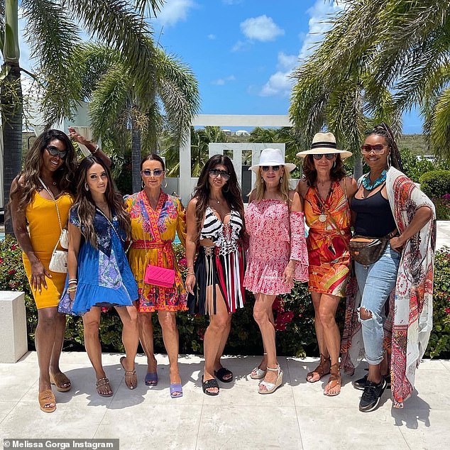 All here! The All Stars include Giudice, and her sister-in-law Melissa Gorga, 4,  Luann de Lesseps, 55, and Ramona Singer, 64, from Real Housewives Of New York. Cynthia Bailey, 54, and Kenya Moore, 50, from Real Housewives Of Atlanta, Kyle Richards, 52, from Real Housewives Of Beverly Hills. This image was shared on Friday by Gorga