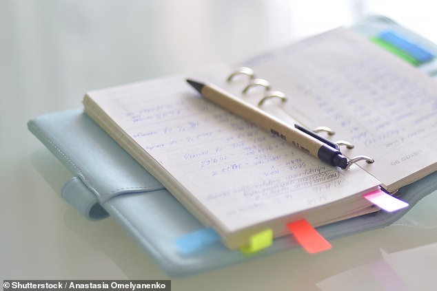 Andrew Wilson recommended keeping a bullet journal so that you can visualise plans and appointments easily and plan each day accordingly, with sections dedicated to morning, afternoon and evening (stock image)