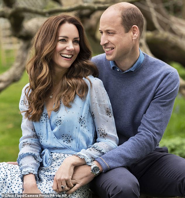 Prince William and Kate are pictured together at Kensington Palace in London last month