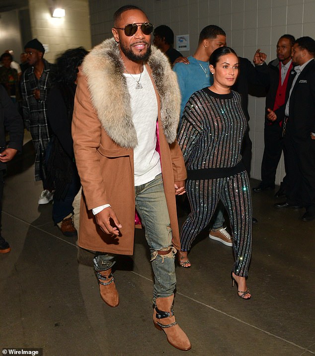 Staying strong: Tank also spoke about his career and expressed that his 'goals are still the same'; he is seen with his wife, Zena Foster, in 2018