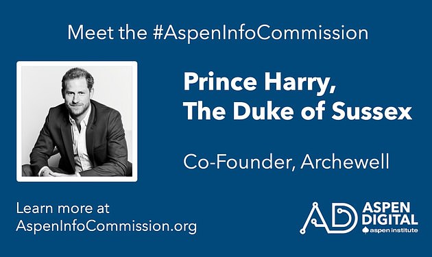 Prince Harry has announced another new job in March - joining Aspen Institute's new Commission on Information Disorder