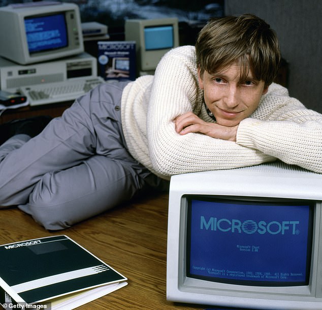 Bill Gates, pictured in 1985, had an affair with a Microsoft engineer in 2000 which came to light when the woman wrote to the company board in 2019