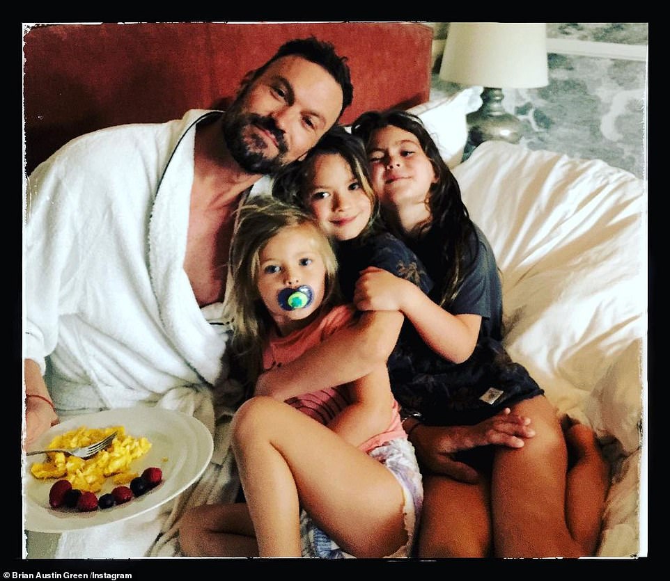 His kids: The Instagram personality was previously romantically linked to Beverly Hills, 90210 star Brian Austin Green who has three sons named Noah Shannon, Bodhi Ransom and Journey River, aged eight, seven and four, respectively