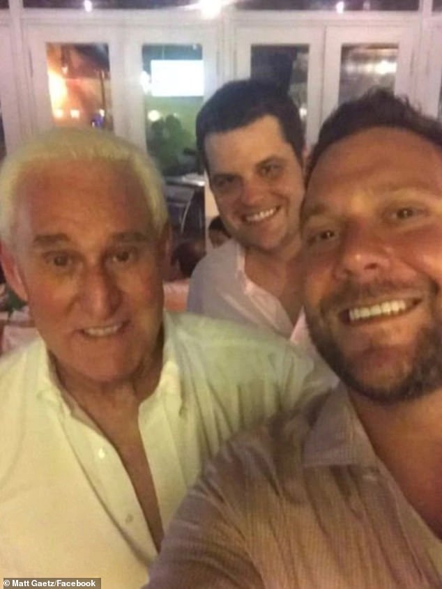 Roger Stone, Matt Gaetz and Joel Greenberg pictured in a selfie together in 2017