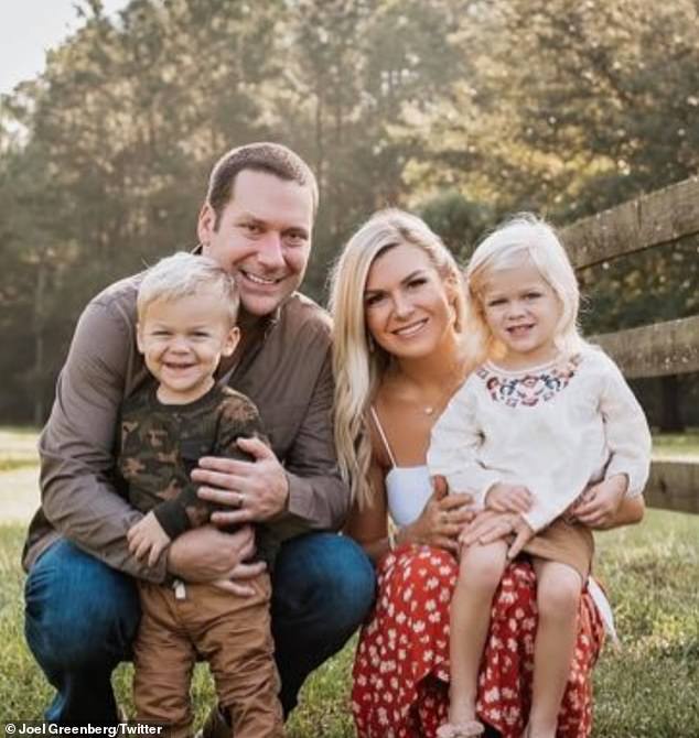 Joel Greenberg and his wife Abby and their two children. As part of his plea agreement, Greenberg admitted that he recruited women for commercial sex acts and paid them more than $70,000 from 2016 to 2018, including at least one underage girl he paid to have sex with him and others