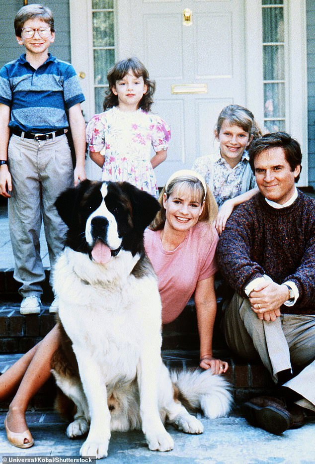 Dog-gone good: And he landed a blockbuster in 1992 with Beethoven about an unruly dog that wreaks havoc on a family living in suburbia. That film got a sequel in 1993. Seen with Christopher Castile, Sarah Rose Karr, Bonnie Hunt, Nicholle Tom