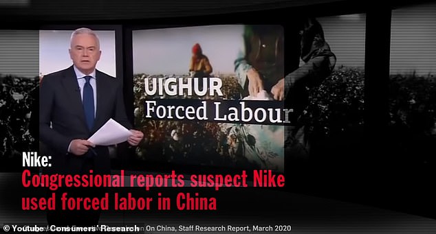The advert accused Nike of using forced labor in China, citing a March 2020 Congress report