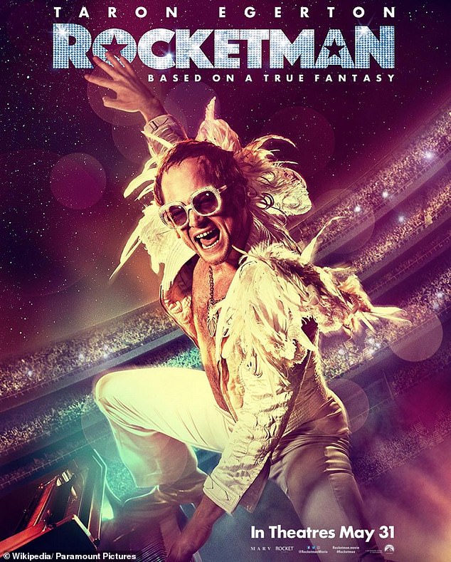 Iconic: Egerton is best known for wearing a jumpsuit of a different kind to portray legendary musician Elton John in 2019 flick Rocketman