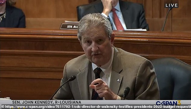 John Kennedy, a senator for Louisiana, questioned Walensky about the origins of the virus