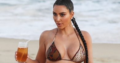 Kim Kardashian Models Khloe’s Good American Swimwear: See The Tiny Bikini & Wrap Skirt