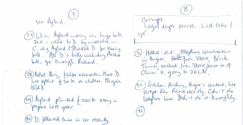 These bombshell handwritten notes by Earl Spencer were published yesterday, which led to Bashir's lies being exposed