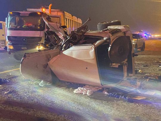 Emirati youth dies in horrific Ajman car-truck collision