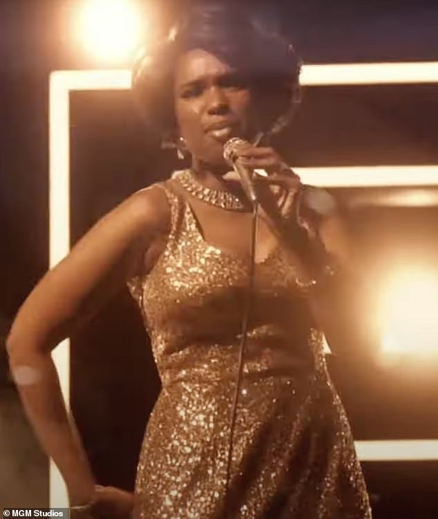 Incredible: Jennifer Hudson showed off her powerhouse vocal chops as she transformed into Aretha Franklin in a new trailer for Respect