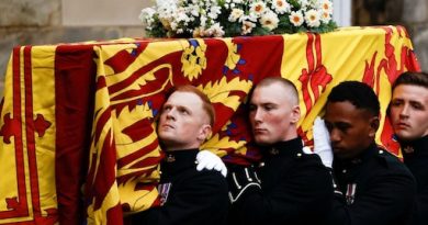 Coffin Of Queen Elizabeth II Arrives At Edinburgh Palace