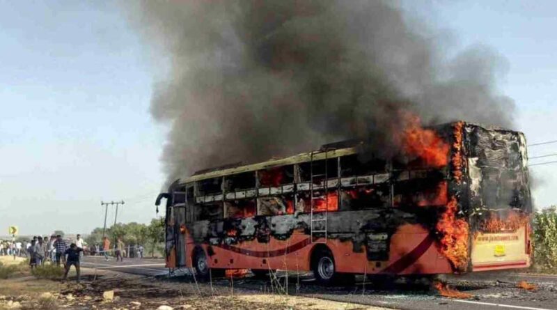 Brand New Bus Catches Fire on Jaisalmer-Jodhpur Highway, 20 Dead