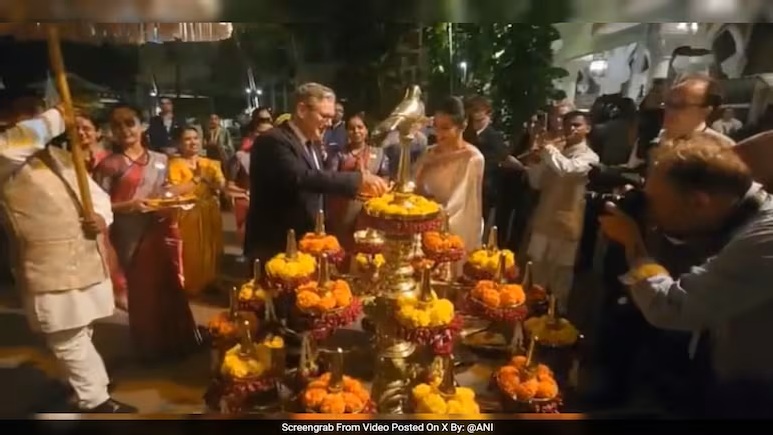 “Warm Welcome” for UK PM Keir Starmer in Mumbai as He Lights Diyas Ahead of Diwali