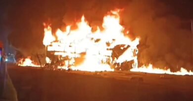 10 Killed as Private Bus Catches Fire After Collision With Truck in Karnataka’s Chitradurga
